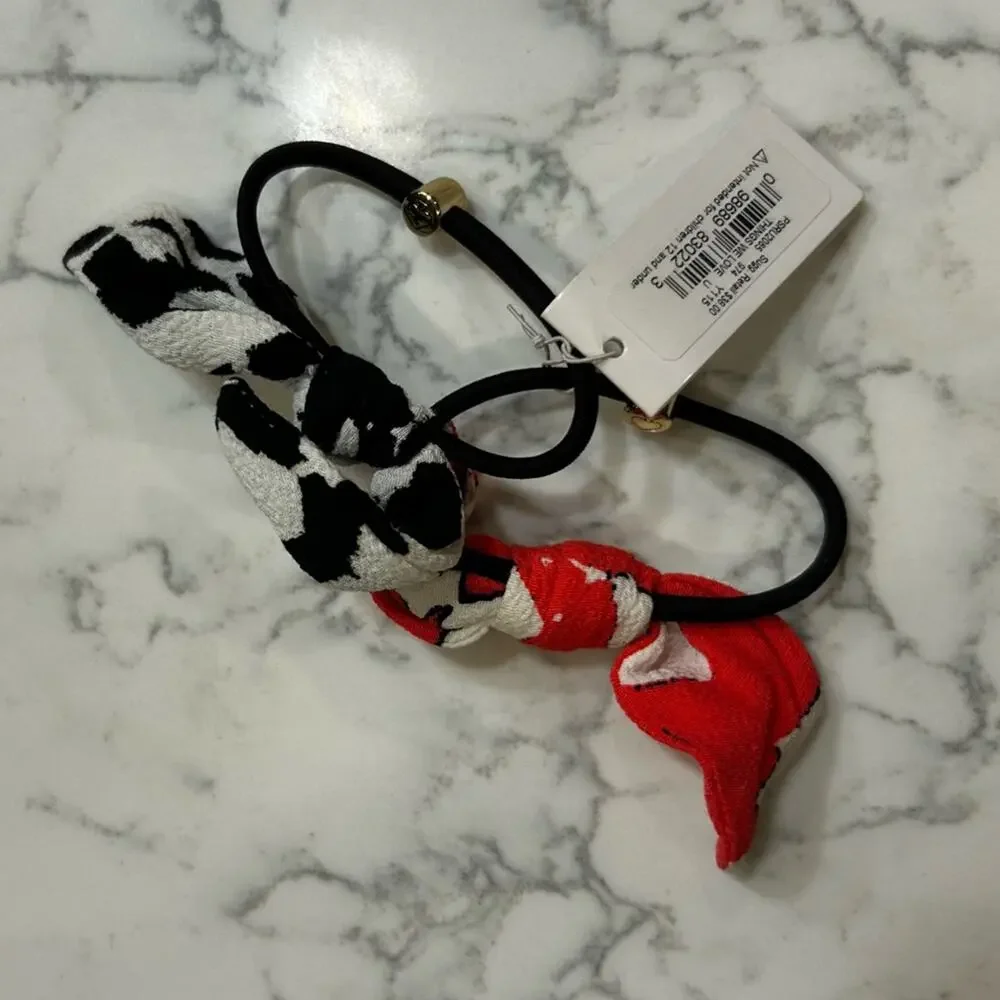 NWT Kate Spade Hair Elastics Ties w/ Fabric Bows